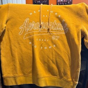 Aeropostale womens Mustard Yellow Sweatshirt with Script Logo